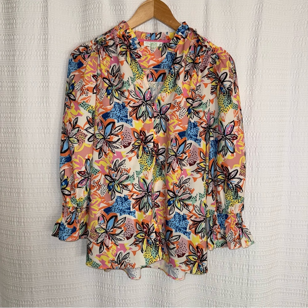 Jade Melody Tam cinched sleeve top